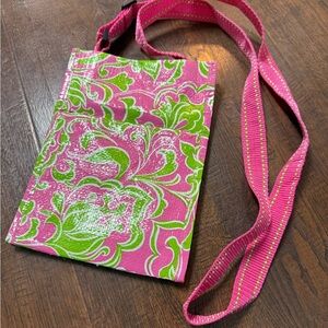 Recycled Material Crossbody Bag Pink Green Pattern